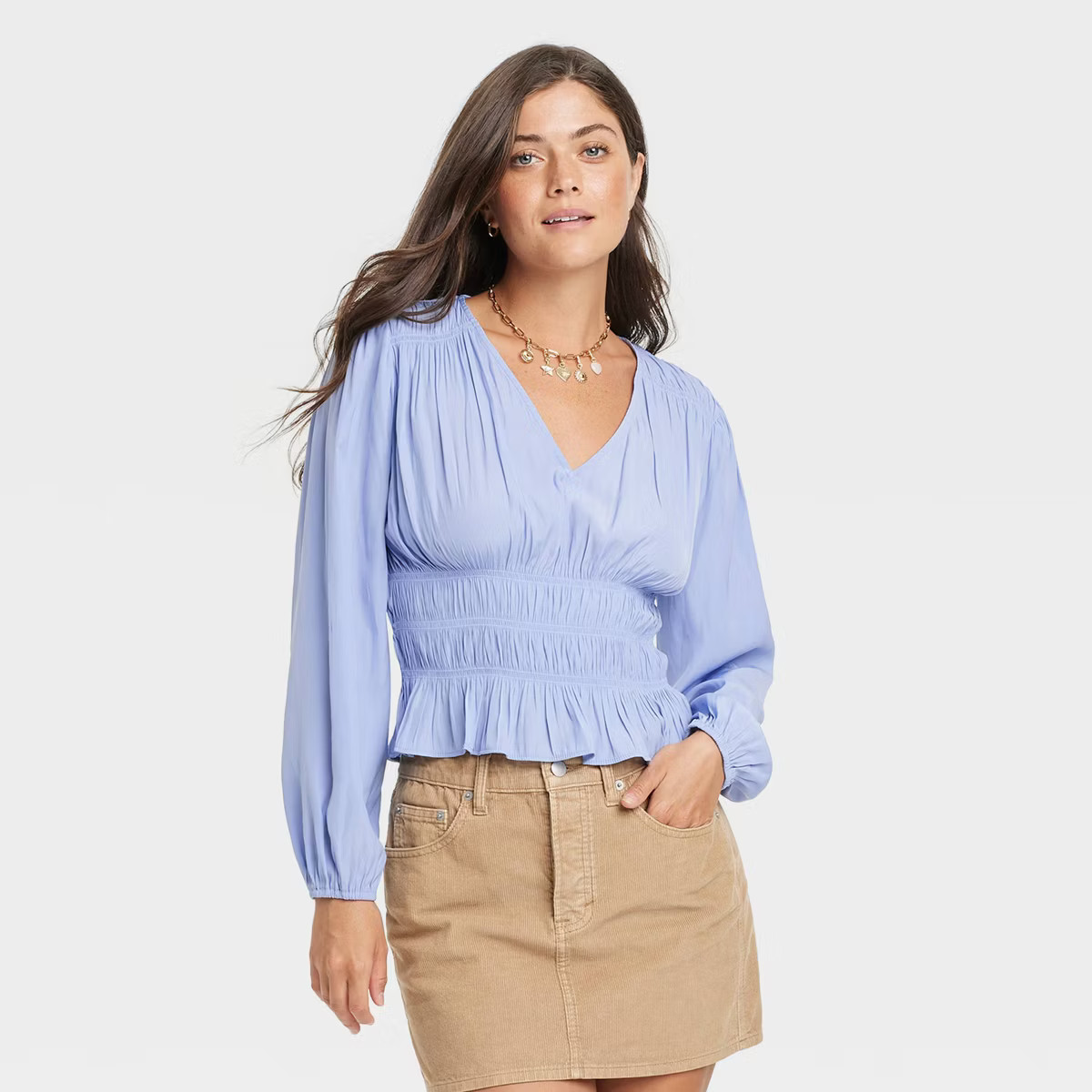 Women's Long Sleeve Smocked Blouse - Universal Thread™ | Target