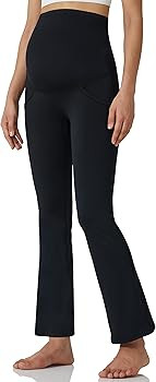 POSHDIVAH Women's Maternity Yoga Pants Work Lounge Stretchy Bootcut Flare Pants Pregnancy Dress T... | Amazon (US)