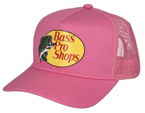 Bass Pro Shop Men's Trucker Hat Mesh Cap - Adjustable Snapback Closure - Great for Hunting & Fishing (Hot Pint) | Amazon (US)