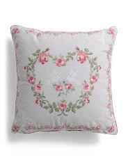 20x20 Needlepoint Heart Roses Birds Pillow | TJ Maxx