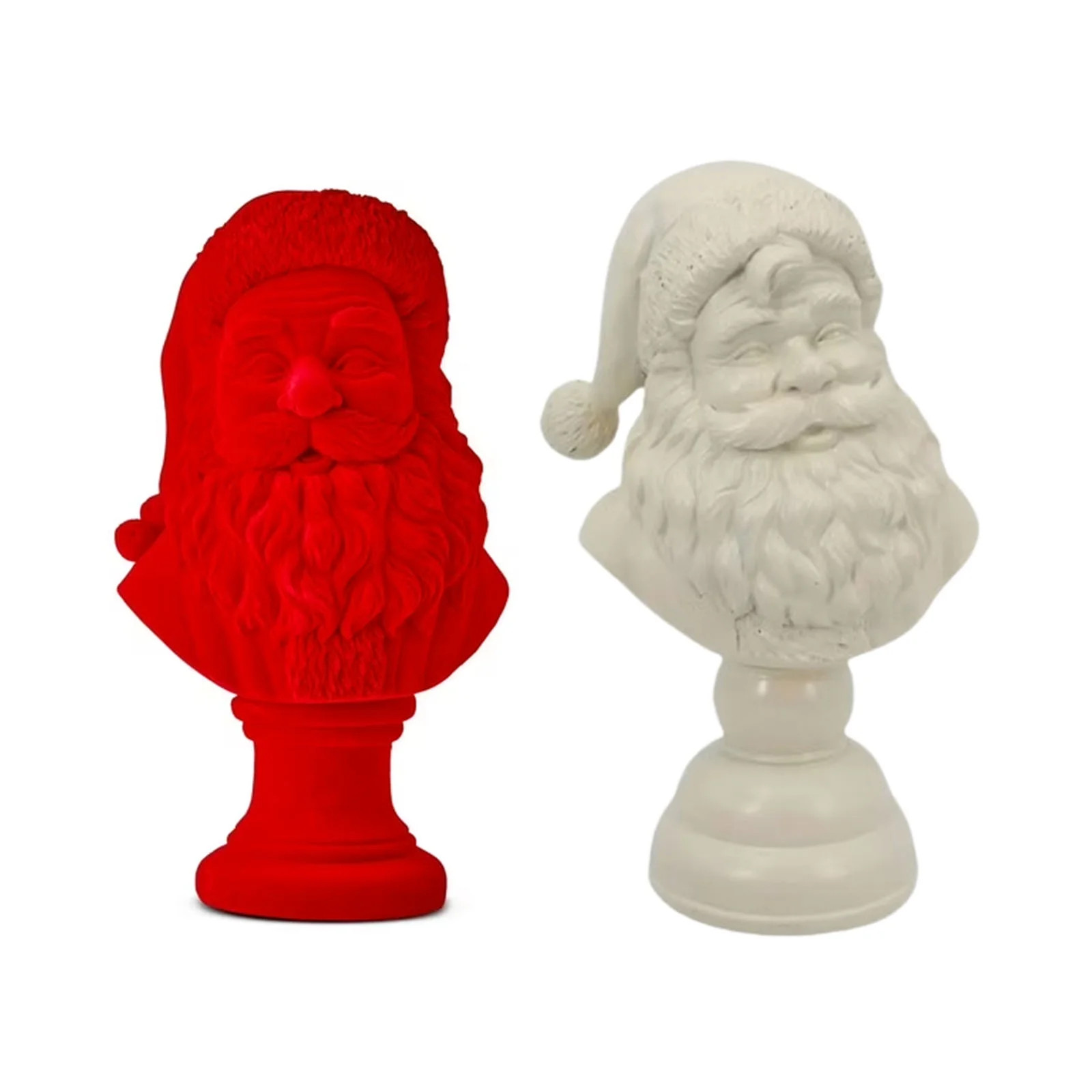 Santa Bust Christmas Decoration Indoor, 6" Realistic White Resin Santa Claus Statue, Small Holida... | Walmart (US)