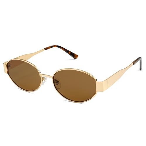 HERJOUR Retro Oval Sunglasses for Women Men Trendy Sun Glasses Classic Shades UV400 Protection AR81052 | Amazon (US)