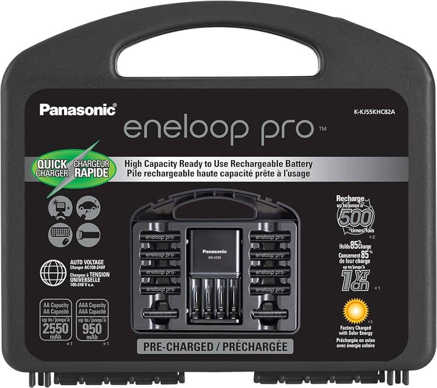 Panasonic K-KJ55KHC82A eneloop pro High Capacity Rechargeable Batteries Power Pack 8AA, 2AAA, 4 H... | Amazon (US)