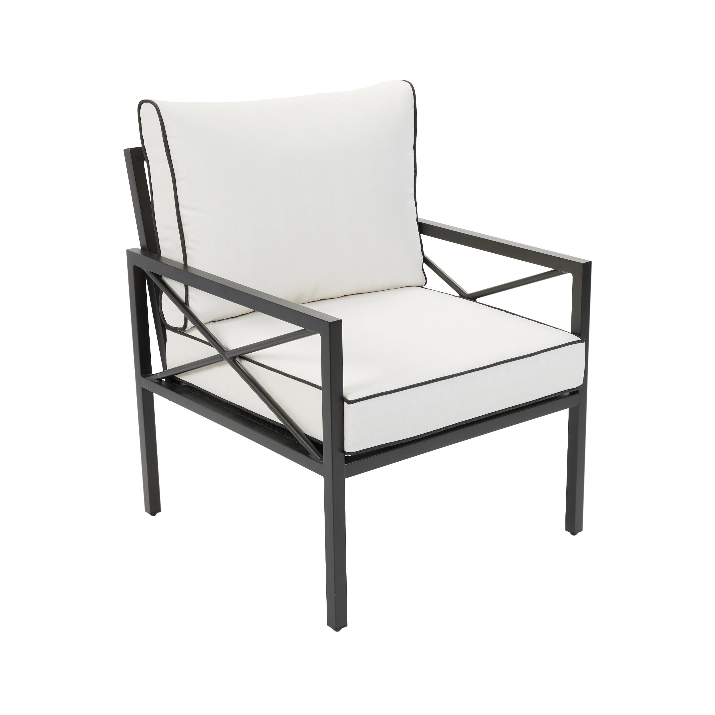 Style Selections Glenaire Set of 2 Frame Stationary Conversation Chair(s) with White Cushioned Se... | Lowe's