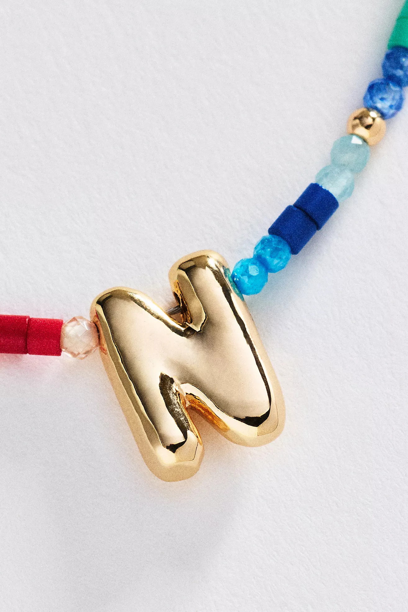 Mini Beaded Bubble Initial Necklace | Anthropologie (US)