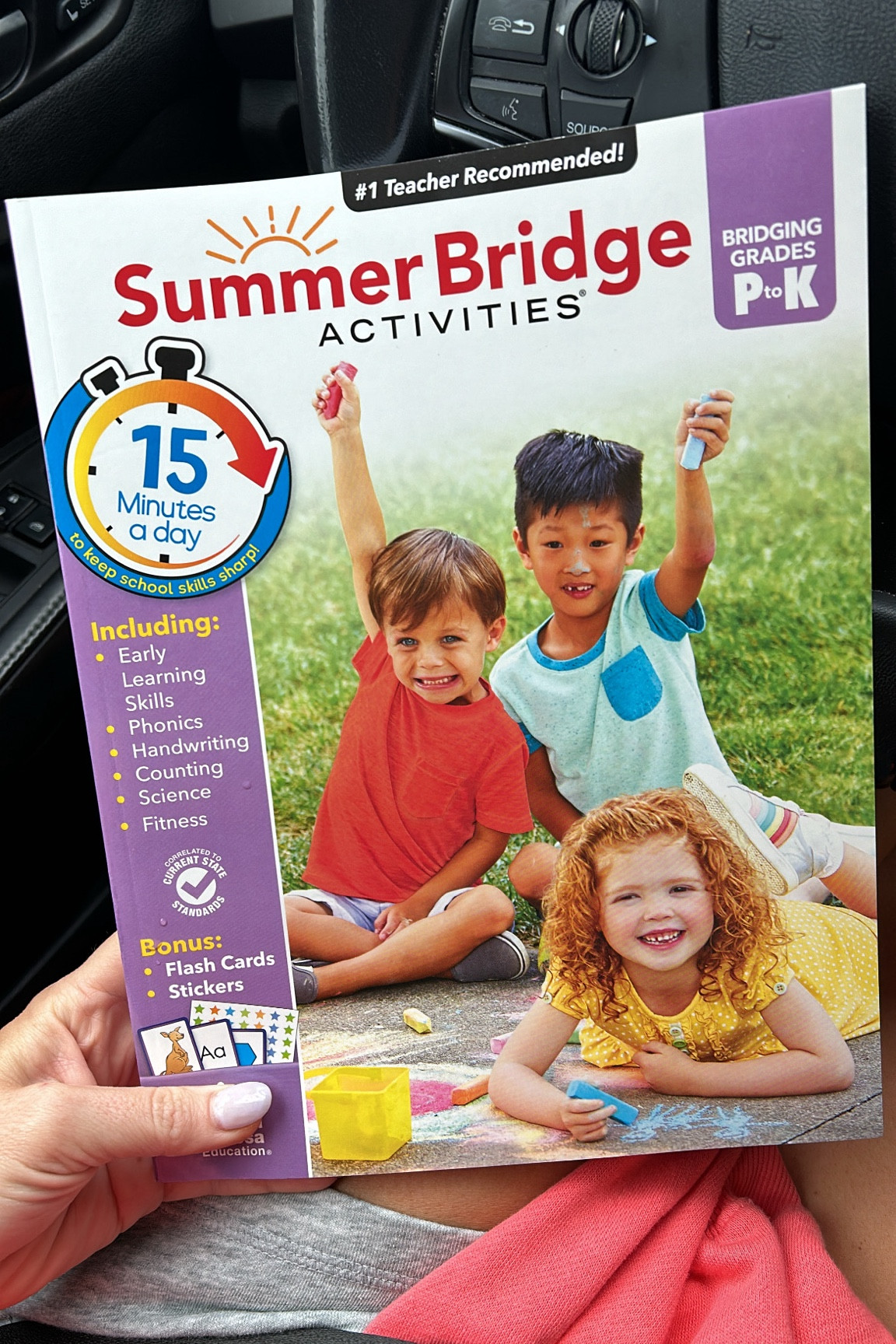 Summer work book! This exact one isn’t available online but linked a very similar one :) 