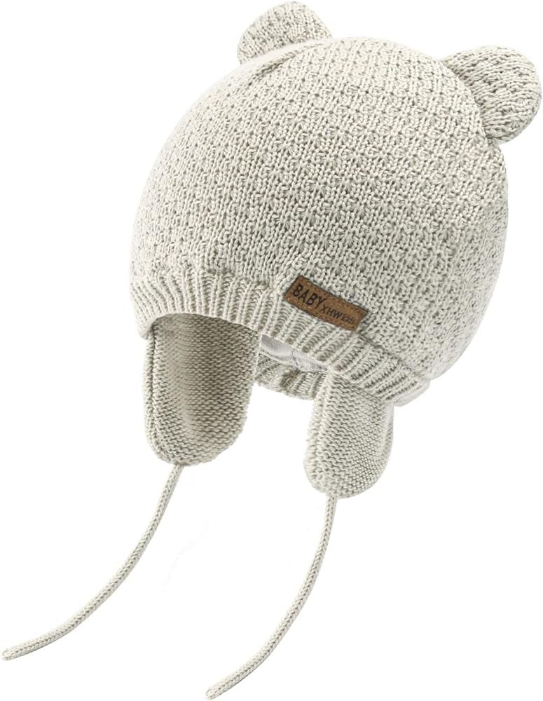 BAVST Baby Beanie Hat for Winter with Earfalp Cute Bear Kids Toddler Girls Boys Warm Knit Cap 0-2... | Amazon (US)