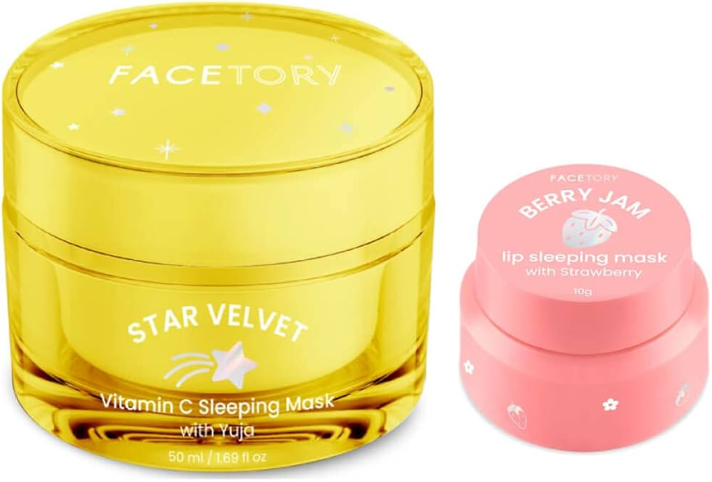 FACETORY Star Velvet Sleeping Mask and Berry Jam Sleeping Mask Set - Minimize Dark Spots, Overnig... | Amazon (US)