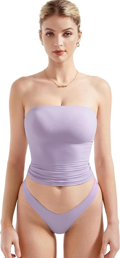 SUUKSESS Women Sexy Tube Top Summer Y2K Going Out Double Lined Basic Tank Top | Amazon (US)