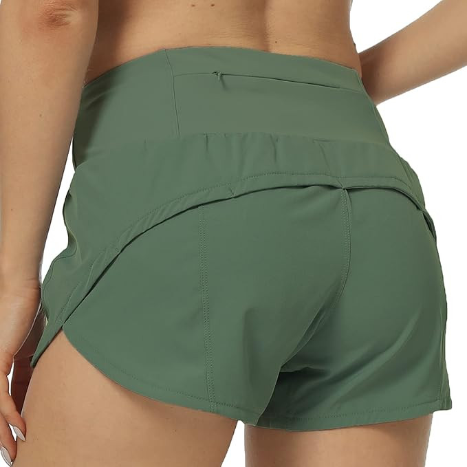 Rrosseyz Running Shorts for Women with Liner High Waisted Womens Athletic Shorts with Zip Pocket ... | Amazon (US)