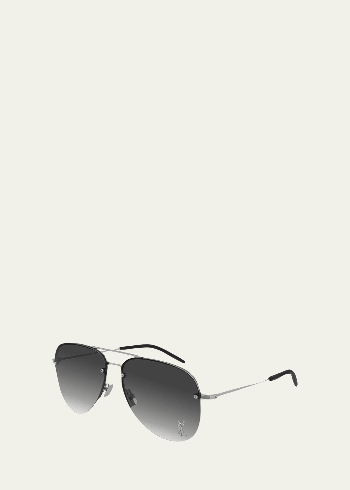 Saint Laurent YSL Semi-Rimless Metal Aviator Sunglasses | Bergdorf Goodman