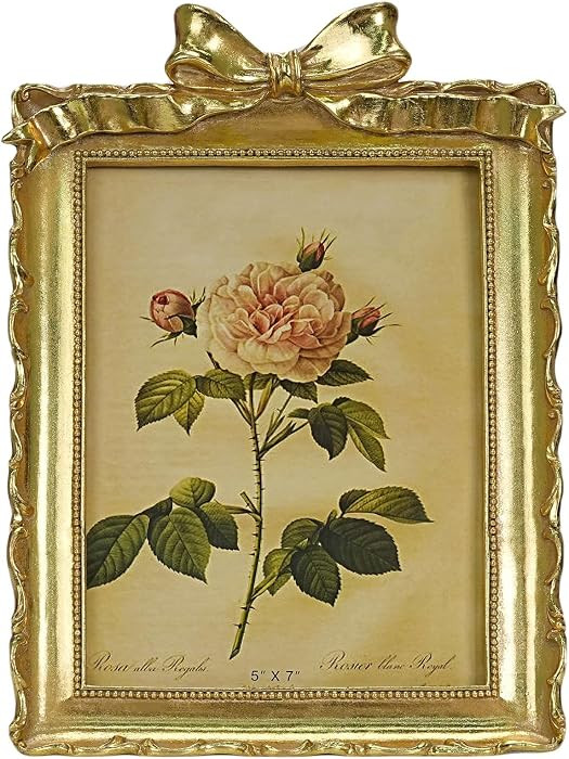 5x7 Vintage Photo Frame, Gold Antique Ornate Picture Frame for Tabletop & Wall Victorian Retro De... | Amazon (US)