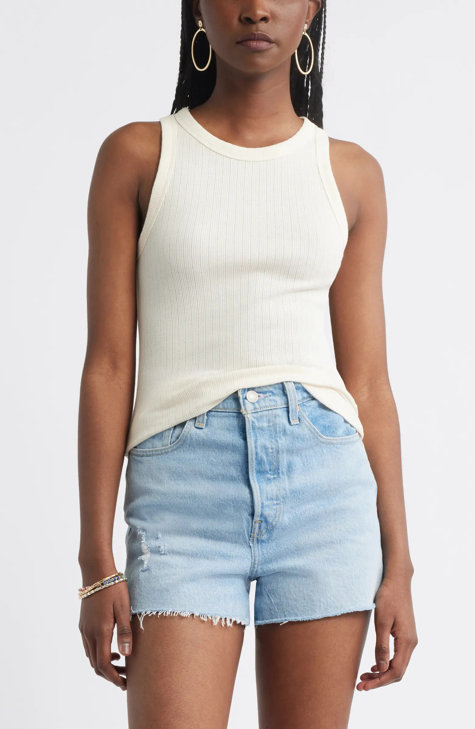 Treasure & Bond Pointelle Rib Crewneck Tank | Nordstrom | Nordstrom