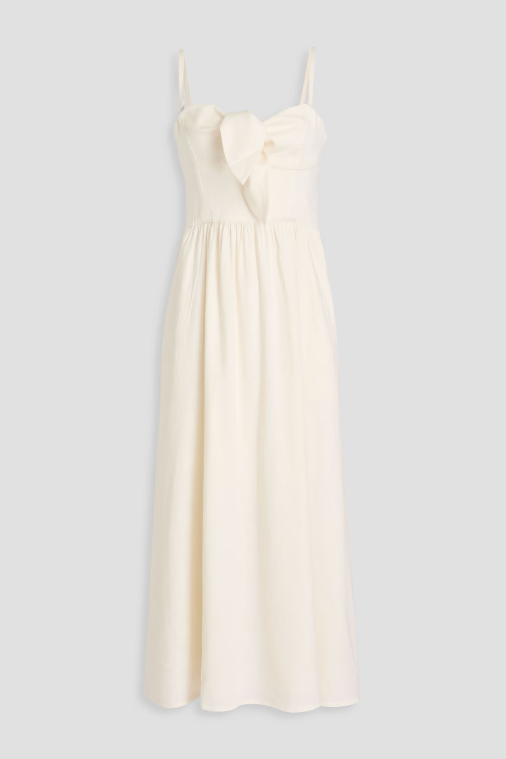 Aurora knotted linen-blend midi dress | The Outnet (US and CA)