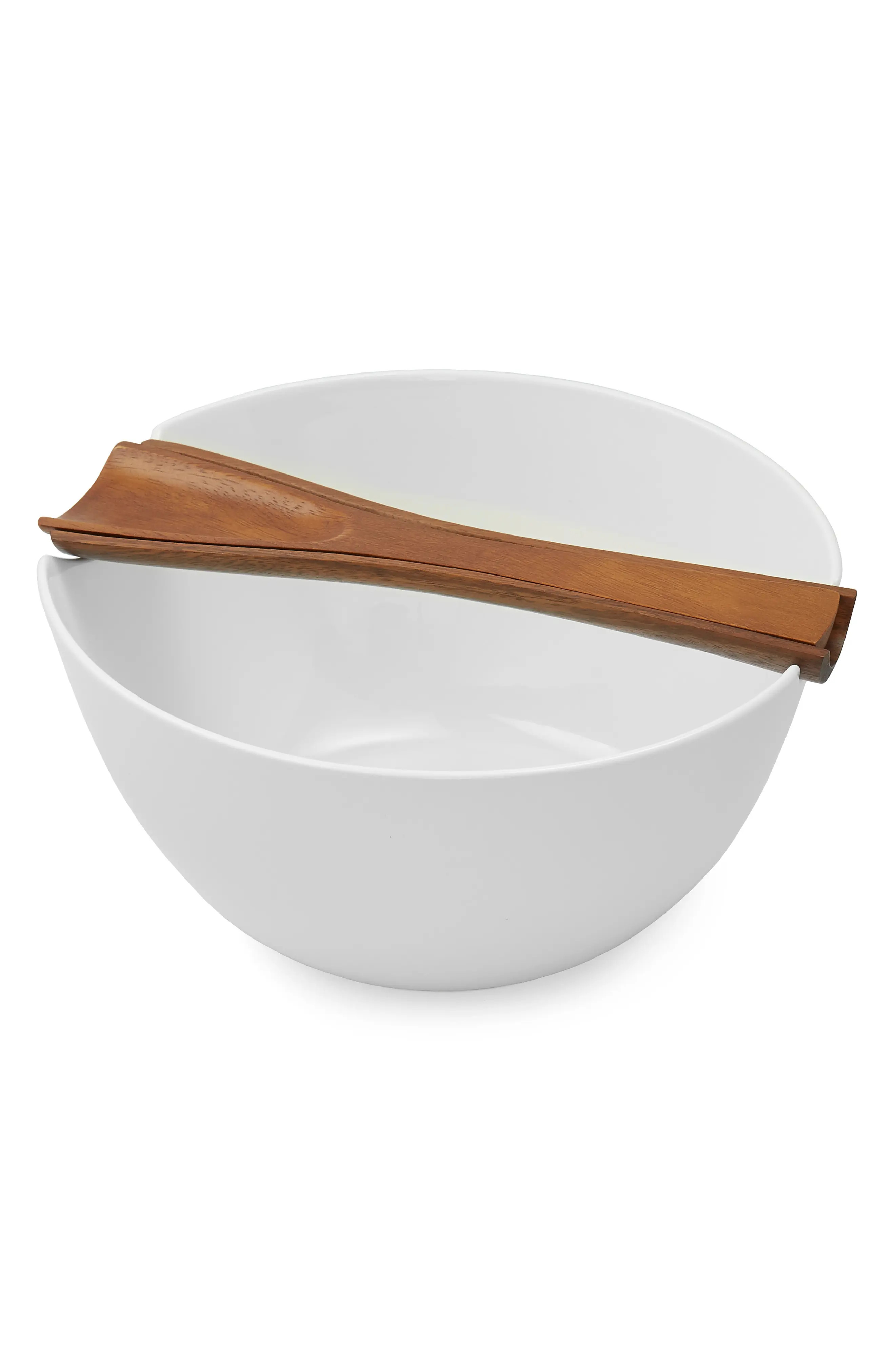 Nambe Quatro Salad Bowl With Servers, Size One Size - Brown | Nordstrom