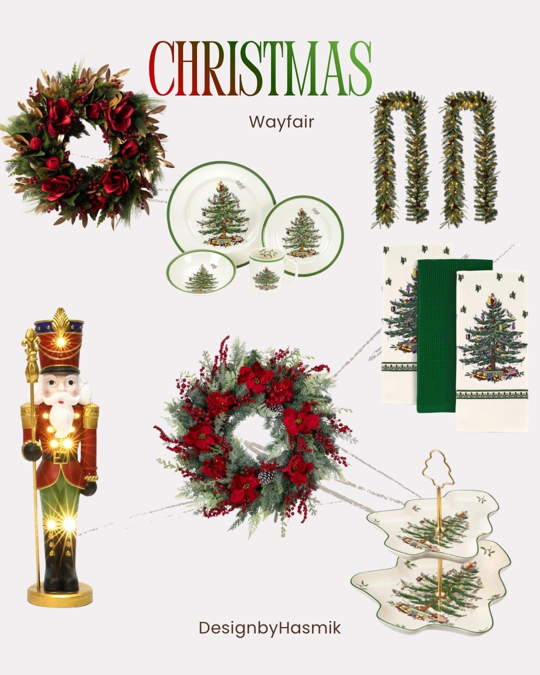 All the festive feels with my Wayfair Christmas decor picks this season 🎄✨ I’ve been loving the classic Christmas wreaths, holiday garlands, and Christmas dinnerware sets that bring timeless elegance to any space. Wayfair has so many beautiful holiday home decor finds — perfect for creating a warm, welcoming, and festive atmosphere.

This nutcracker decoration is such a standout piece — I love how it adds that magical, traditional touch to my Christmas home decor. Paired with Christmas tree plates, a holiday serving tray, and Christmas kitchen towels, it instantly elevates your holiday entertaining setup. Everything feels cozy, coordinated, and full of traditional Christmas style.

If you’re looking for Christmas decorating ideas, you can’t go wrong with mixing evergreen wreaths, festive home accents, and Christmas dinner sets to create your own cozy, classic look. These Wayfair holiday decor favorites are perfect for adding charm to your dining table, kitchen, or entryway. ❤️

Shop all my Wayfair finds directly from my LtK shop and get inspired to design your dream Christmas home this season ✨

#ChristmasDecor #HolidayHome #WayfairFinds #ChristmasInspo #HolidayDecorInspo #CozyChristmas #TraditionalChristmas #ChristmasWreath #ChristmasTableSetting #HolidayEntertaining #FestiveHome #DesignbyHasmik #ChristmasStyle #LTKDecor #WayfairHoliday #HolidaySeason #ChristmasDinnerware #LTKFinds
 

#LTKHoliday #LTKHome #LTKSeasonal #LTKHoliday #LTKHome
