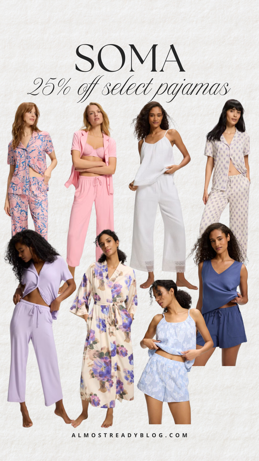 SOMA 25% off select pajamas, sleepwear, robes.

Mother's Day gift ideas, loungewear, pj sets, robe, at home outfits, cozy style, amanda west, almostreadyblog

#LTKMothersDay #LTKSaleAlert