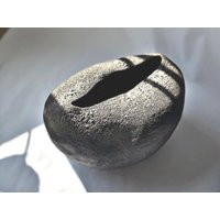 Black Ceramic Vase, Textured Vessel, Natural Clay Art | Etsy (US)