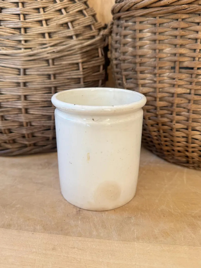 Antique French Ironstone Crock | Unmarked White French Kitchen Pot | Early 20th Century - Etsy | Etsy (US)