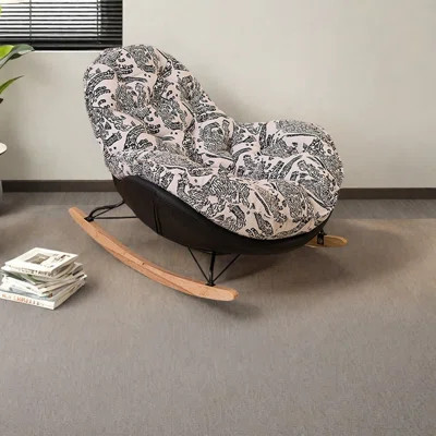 Ergonomically designed Chenille rocking chair | Wayfair North America