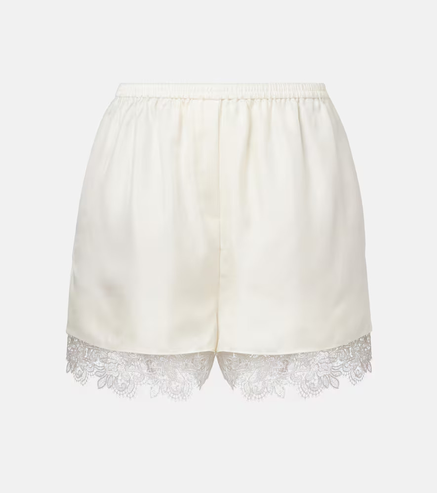 RÃ³he Lace-trimmed silk shorts | Mytheresa (US/CA)