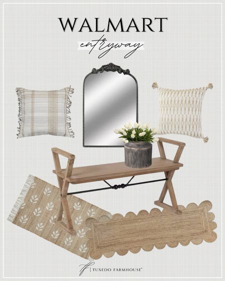 Refresh your entryway with  a pretty mirrors, pillows, planters, jute rugs, and the cutest bench. All affordable from Walmart.

#LTKfindsunder50 #LTKstyletip #LTKhome