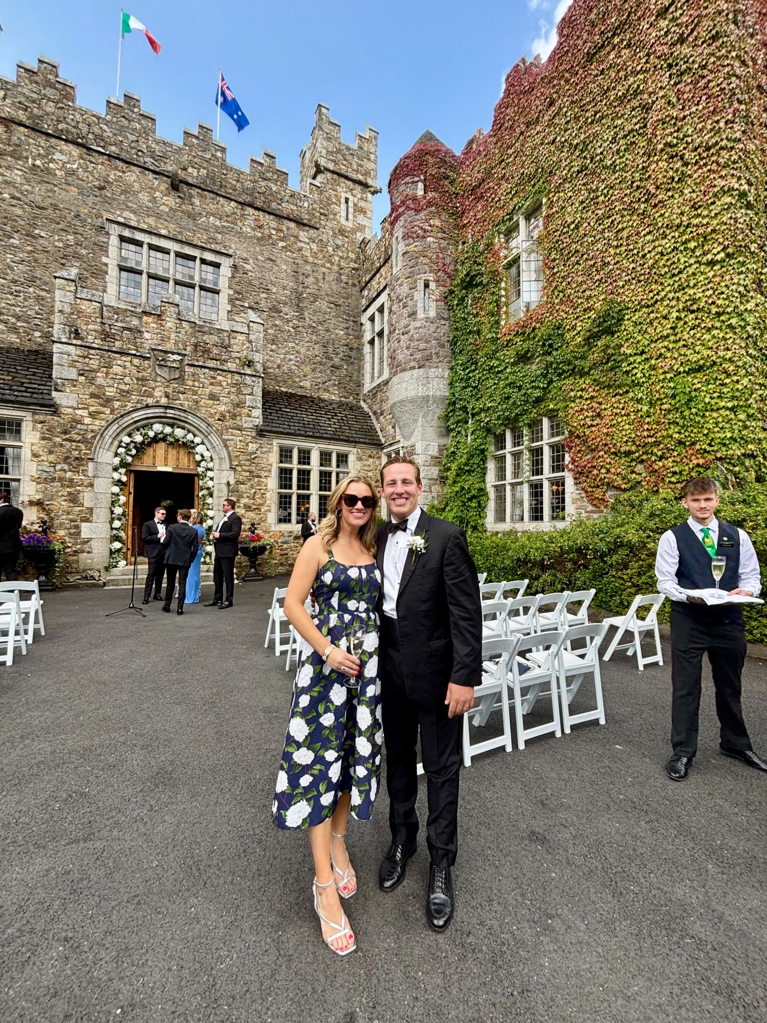 Black tie Ireland edition ☘️ I opted for a midi dress instead of a gown since the ceremony started at 3 pm

#LTKStyleTip #LTKWedding #LTKTravel