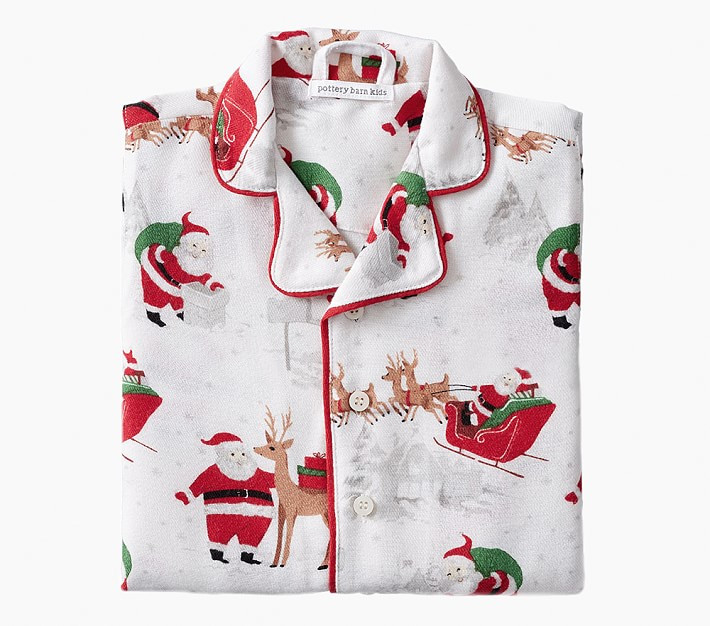 Heritage Santa Flannel Pajama Set | Pottery Barn Kids