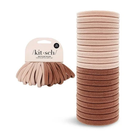 Kitsch Elastic Hair Ties Beige 20 ct | Walmart (US)