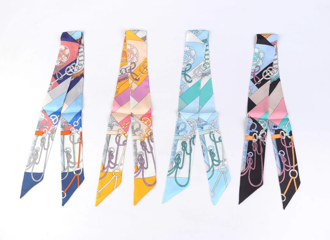 100% Mulberry Silk Twill Skinny Scarf, Handbag Silk Scarf, Silk Hair Scarf, Handle Ribbon Scarf, ... | Etsy (AU)