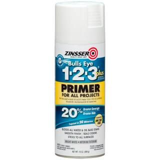 Zinsser Bulls Eye 1-2-3 Plus 13 oz. White Interior/Exterior Primer Spray 272479 | The Home Depot