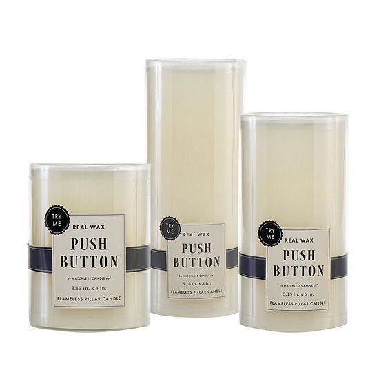 Ivory Push Button Pillar LED Candle Collection | JCPenney