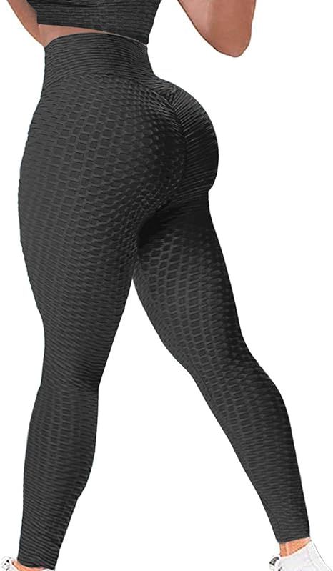 YAMOM High Waist Butt Lifting Anti Cellulite Workout Leggings for Women Yoga Pants Tummy Control ... | Amazon (US)