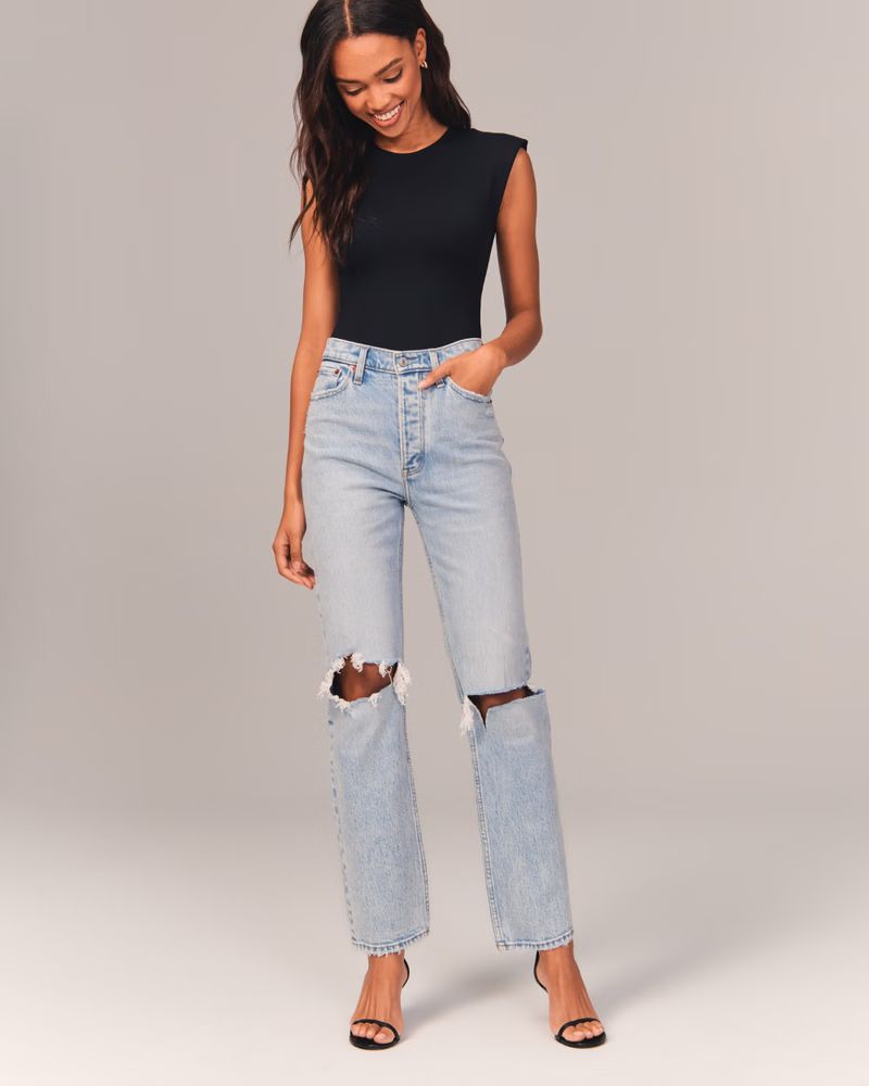 Women's High Rise Dad Jeans | Women's Bottoms | Abercrombie.com | Abercrombie & Fitch (US)