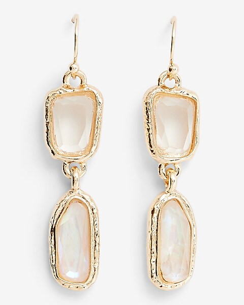 Double Stone Lined Drop Earrings | Express