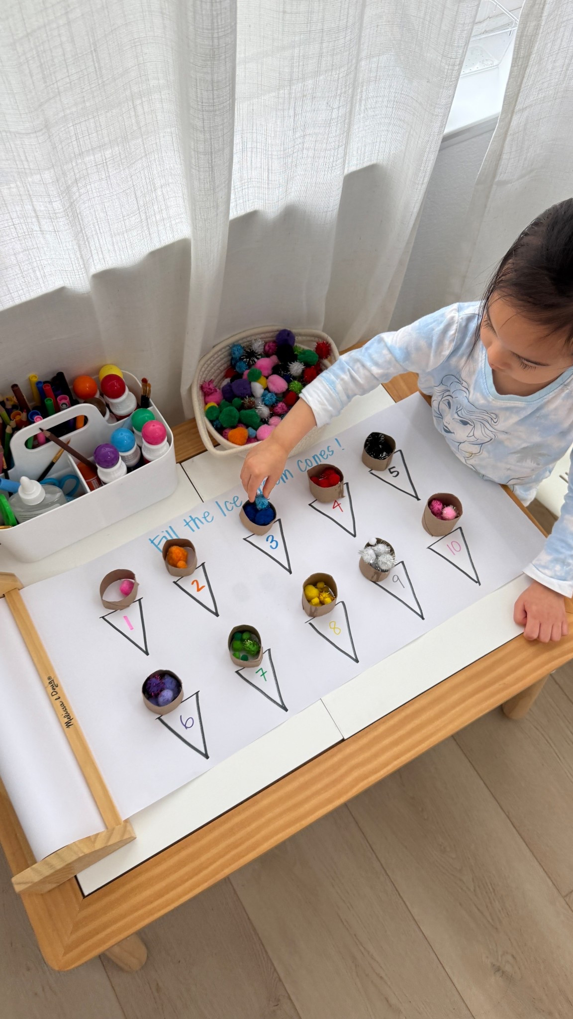 toddler activity! use your toilet paper rolls as ice cream scoops. this was a low budget learning activity my toddler loved! #toddlerlearning #toddleractivities #homeschool 

#LTKKids #LTKHome #LTKmomlife