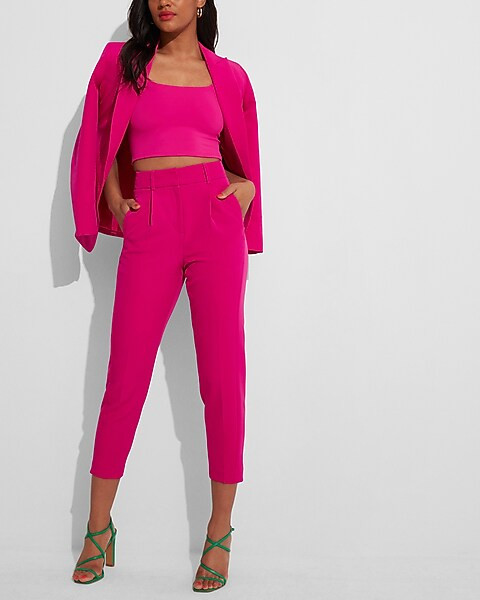 High Waisted Pleated Ankle Pant | Express