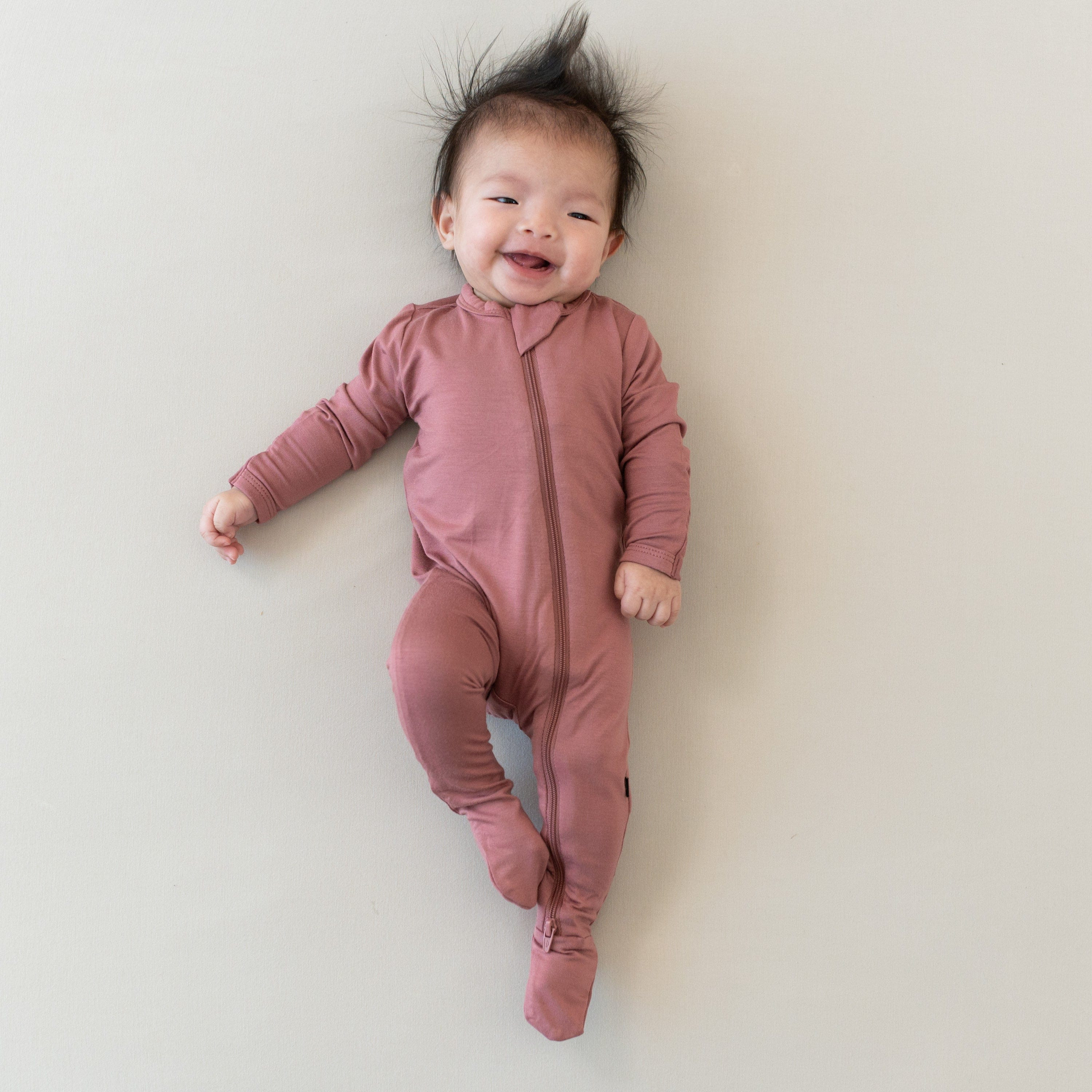 Zippered Footie in Dusty Rose | Kyte BABY