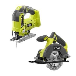 RYOBI ONE+ 18V Cordless 2-Tool Combo Kit with 5-1/2 in. Circular Saw and Orbital Jig Saw (Tools O... | The Home Depot