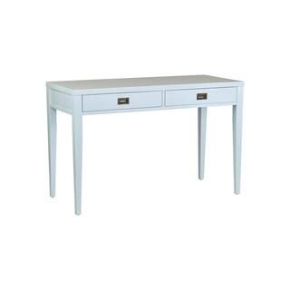48 in. Rectangular Blue 2-Drawer Computer Desk with Solid Wood Material | The Home Depot