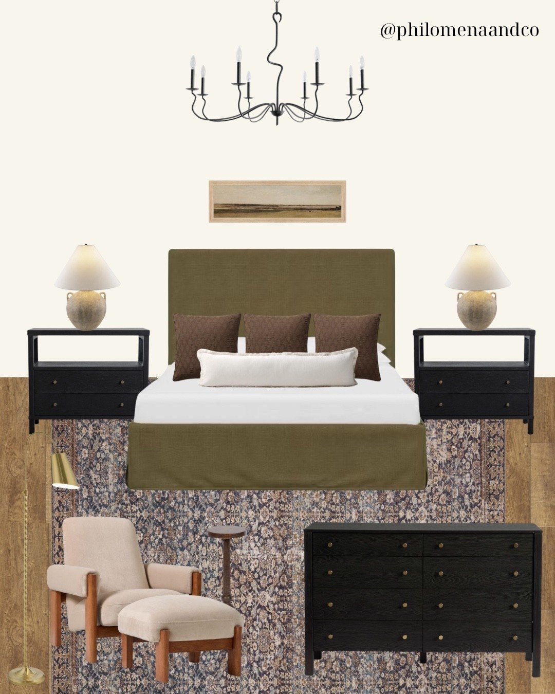 A timeless mix of warm woods, soft neutrals, and modern black accents. This cozy yet elevated bedroom pairs a moss-green headboard with rich oak floors and vintage-inspired rug details — the perfect blend of comfort and character.

🛏️ Shop this look: Modern black nightstands, linen bed frame, textured pillows, vintage rug, cozy reading chair, and more — all linked for you.

#bedroomdecor #moderncottage #bedroominspo #neutralbedroom #homeinspiration #interiordesign #bedroommakeover #bedroommoodboard #homestyling #LTKhome 

#LTKSaleAlert #LTKHome #LTKStyleTip