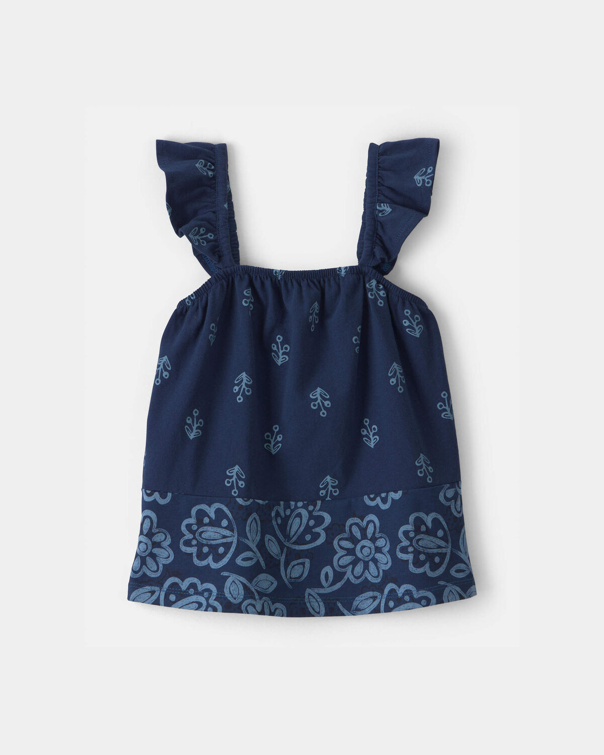 Toddler Girl Floral Ruffle-Sleeve Tank Top - Navy - OshKosh B'gosh | Carter's | Carter's Inc