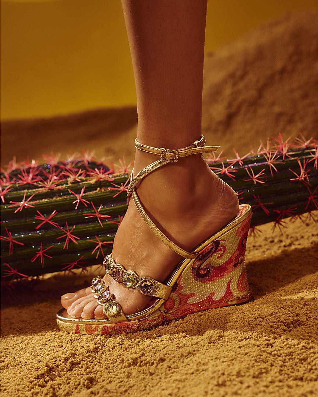 Pink Gem Detail Wedges | River Island UK & IE