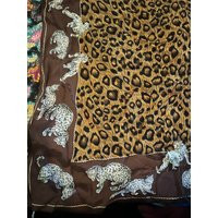 Vintage Silk Scarf Leopard Print Leopards Border | Etsy (US)