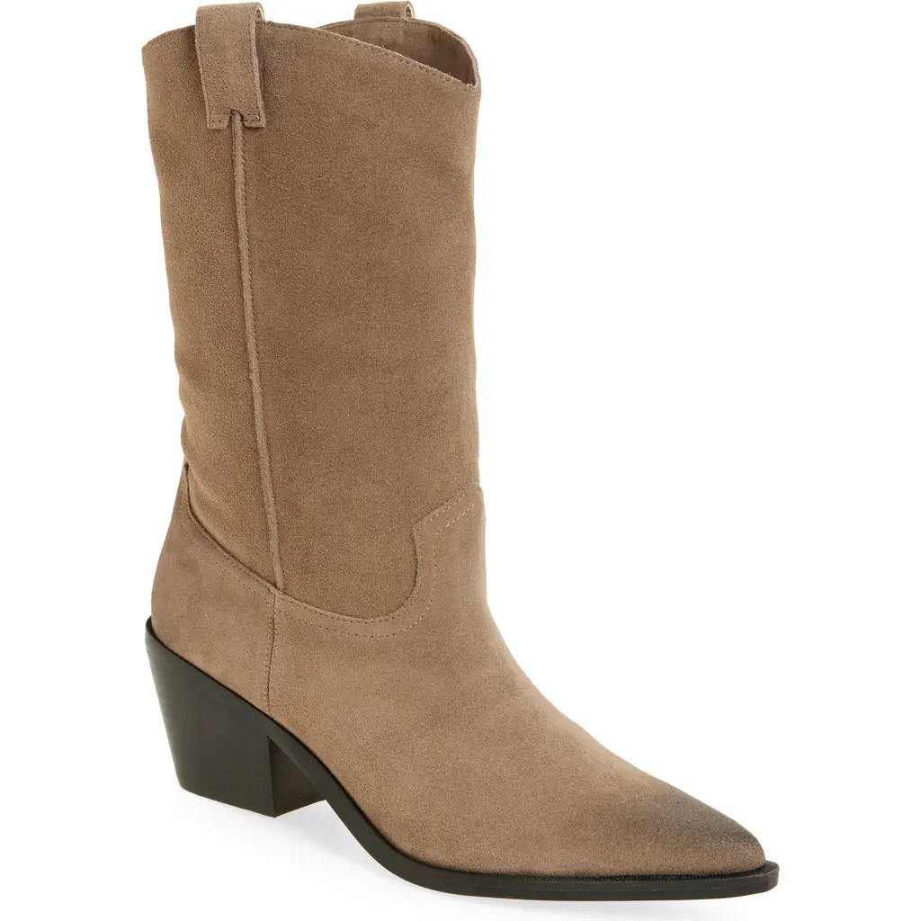 Steve Madden Stetson Suede Western Boot in Taupe Suede at Nordstrom, Size 9.5 | Nordstrom