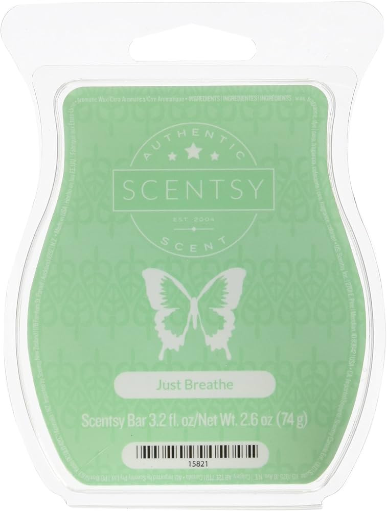 Scentsy, Just Breathe, Wickless Candle Tart Warmer Wax 3.2 Oz Bar, 3-Pack (3) | Amazon (US)