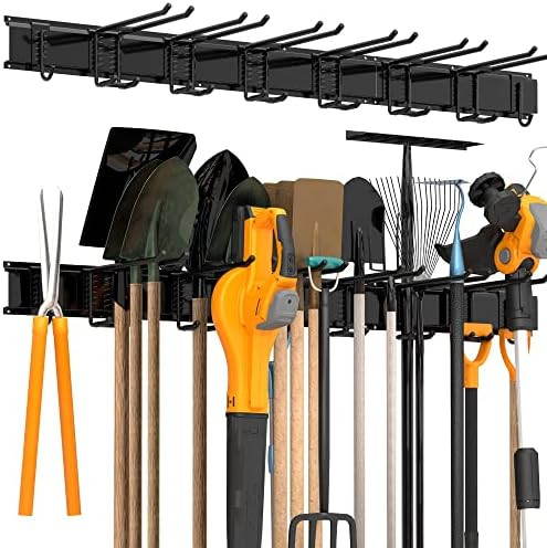 Storaboks Heavy Duty Garage Storage Rack System, Wall Mounted Tool Organizer with 8 Double Hooks,... | Amazon (US)