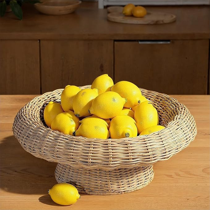 Bloomingville Round Hand-Woven Rattan Pedestal Bowl, Natural | Amazon (US)