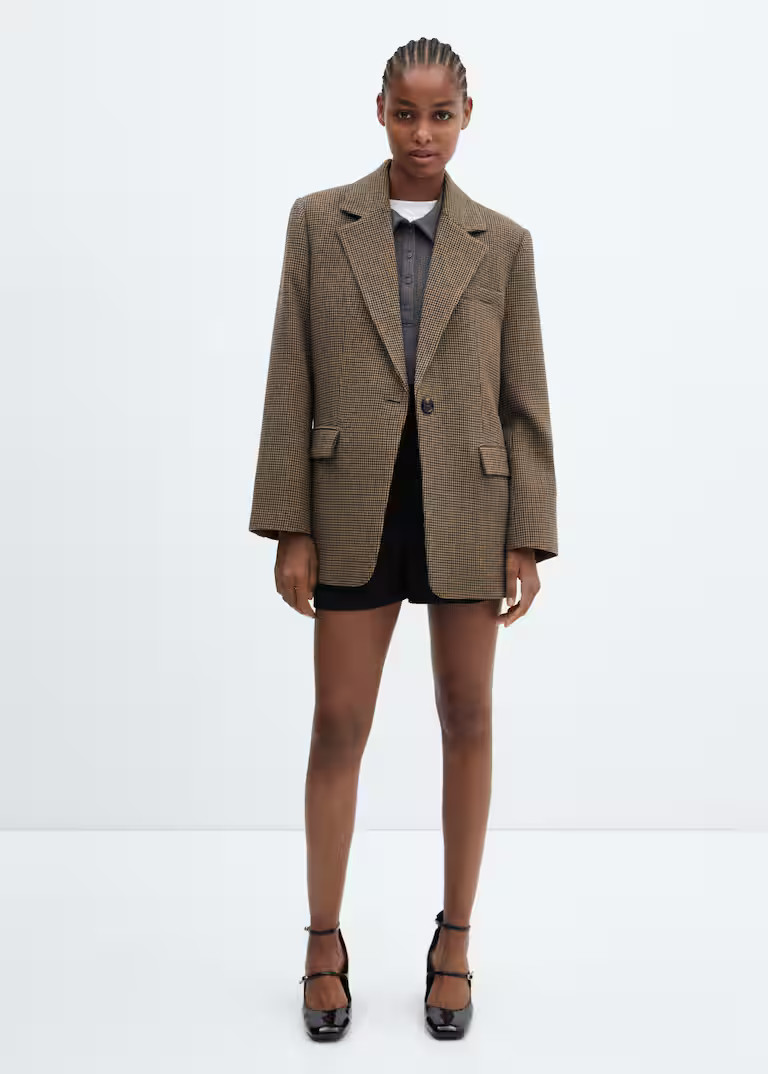 Lapels Houndstooth suit blazer | MANGO (US)