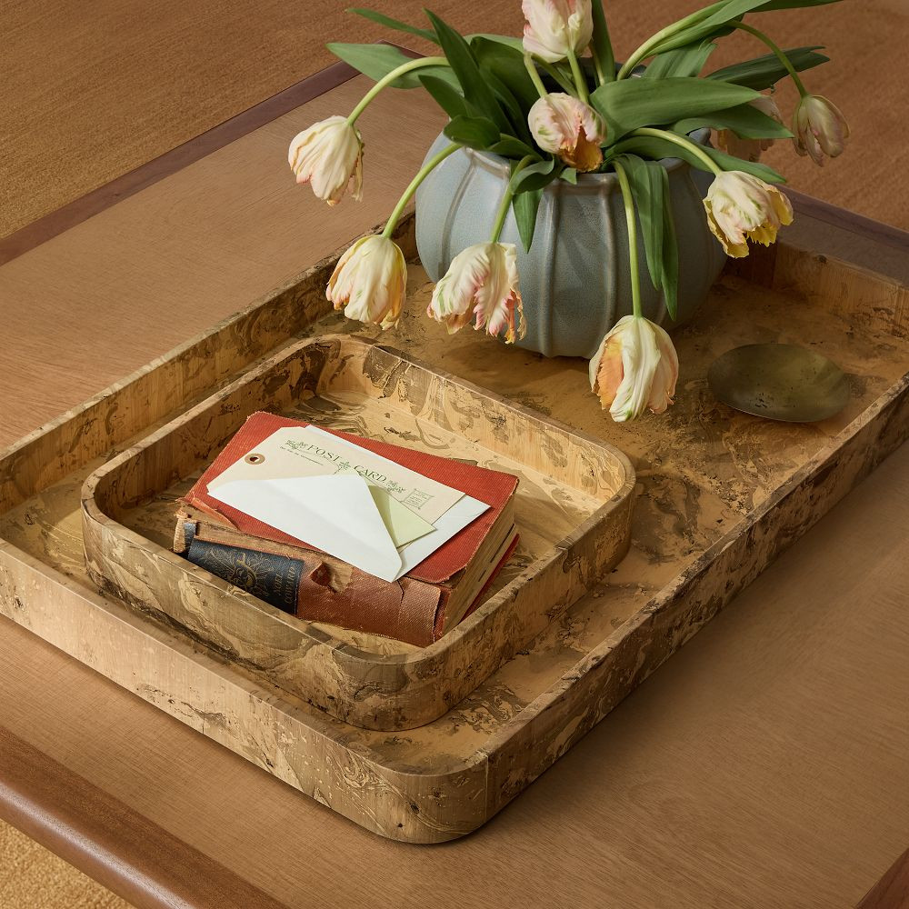 Pierce & Ward Burled Finish Trays | West Elm (US)
